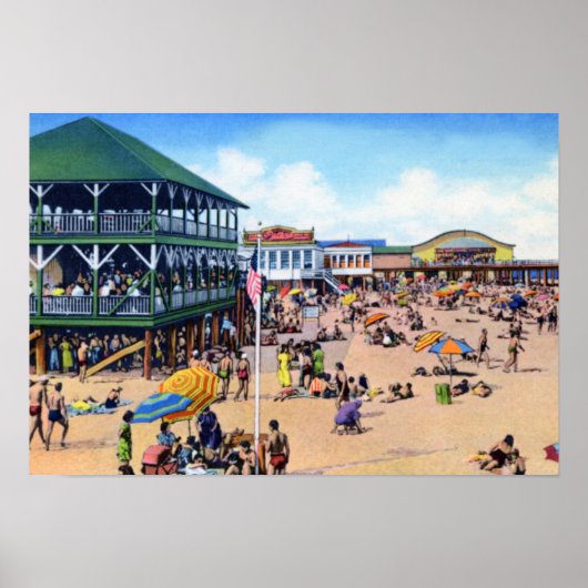 Long Branch New Jersey Bathing Beach Poster (Voorkant)