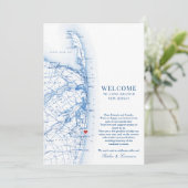 Long Branch New Jersey bruiloft welkom route Bedankkaart (Staand voorkant)