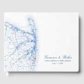 Long Branch New Jersey Kaart Elegante bruiloft Gastenboek (Voorkant)