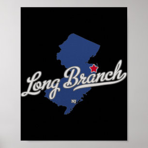 Long Branch New Jersey Nj Kaart Poster