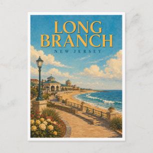 Long Branch New Jersey Promenade GeoSaga Briefkaart