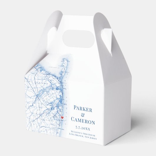Long Branch New Jersey trouwkaart Elegant Bedankdoosjes (Voorkant Zijde)