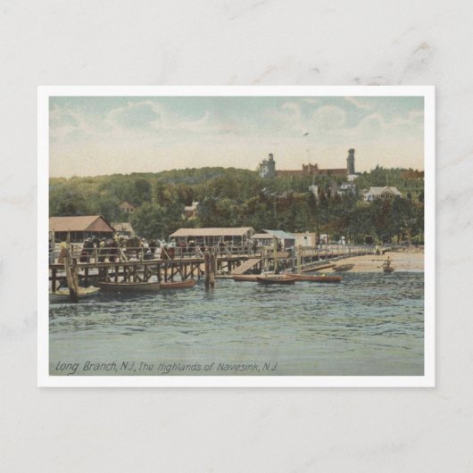 Long Branch NJ De Hooglanden van Navesink c1906 Briefkaart (Voorkant)