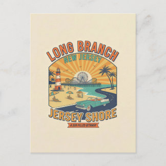 Long Branch NJ – Retro 1950s Style Travel Briefkaart