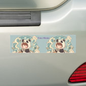 Long Bumper Sticker Panda Coffee Art (Op auto)