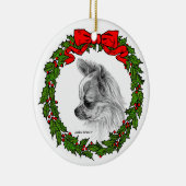 Long Coat Chihuahua Art van Glenda S. Harlan Keramisch Ornament (Rechts)