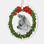 Long Coat Chihuahua Art van Glenda S. Harlan Keramisch Ornament (Links)