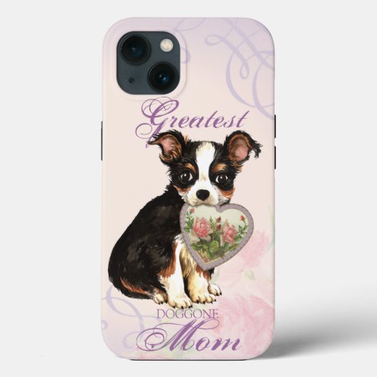 Long Coat Chihuahua Heart mama Case-Mate iPhone Case (Achterkant)