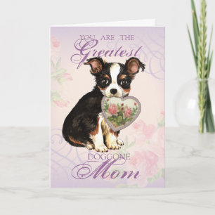 Long Coat Chihuahua Heart mama Kaart