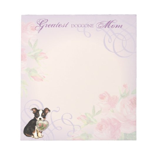 Long Coat Chihuahua Heart mama Notitieblok (Voorkant)