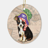 Long Coat Chihuahua Pirate Keramisch Ornament (Links)