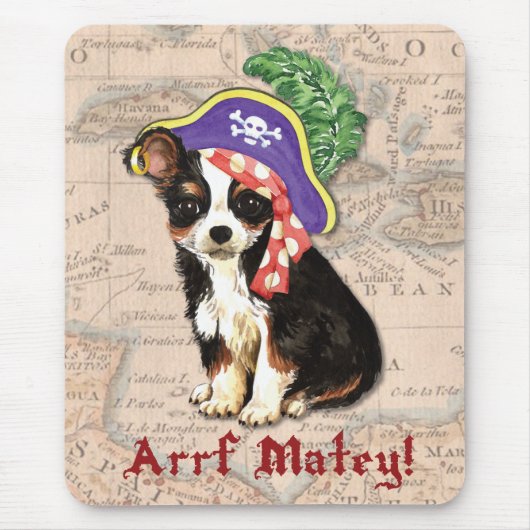 Long Coat Chihuahua Pirate Muismat (Voorkant)