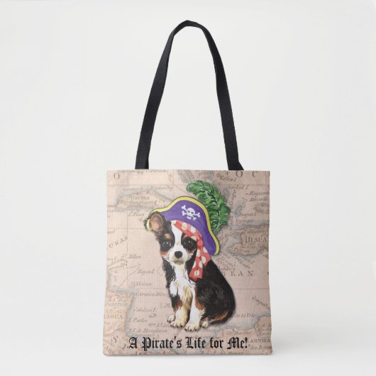 Long Coat Chihuahua Pirate Tote Bag (Voorkant)