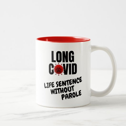 Long Covid - Life Sentence without parole Tweekleurige Koffiemok (Rechts)