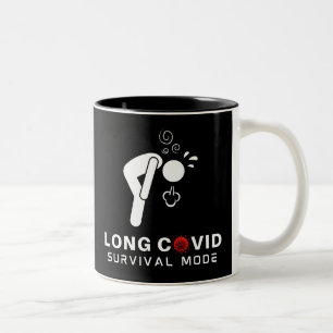 LONG COVID Survival Mode Tweekleurige Koffiemok