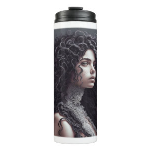 Long Curly Hair Thermal Tumbler Thermosbeker