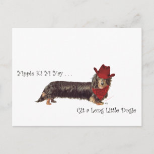 Long Dachshund Cowboy Briefkaart