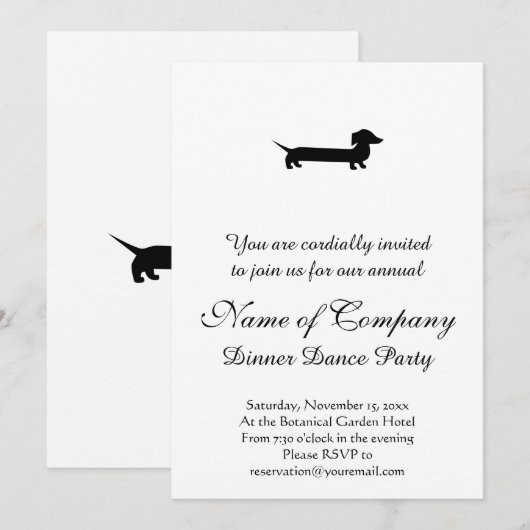 Long Dachshund Funny Drawing Kaart (Voorkant / Achterkant)