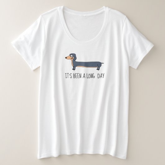 Long Day Dachshund Women's Plus Size Basic T-Shirt (Design voorkant)