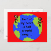 Long Distance Love Briefkaart (Voorkant / Achterkant)