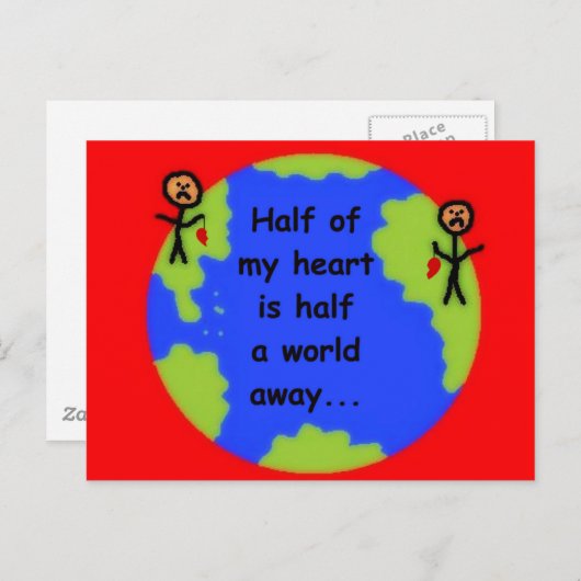 Long Distance Love Briefkaart (Voorkant / Achterkant)