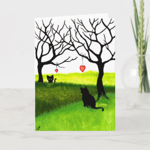 Long Distance Love Friendship Cats Card van Bihrle Kaart