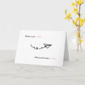 Long distance relationship cute paper plan heart kaart (Gele Bloem)