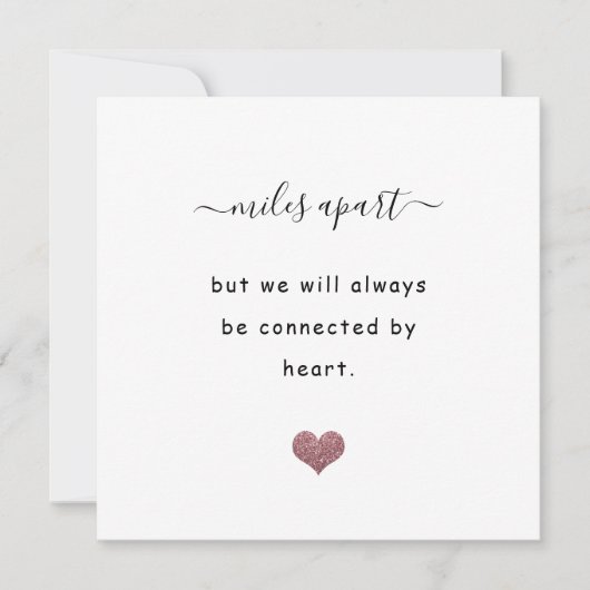 Long distance relationship miles glitter heart kaart (Voorkant)