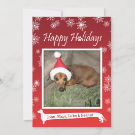 Long Dog Snowflake-kerstkaart Feestdagenkaart