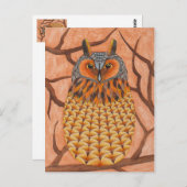 Long Eared Owl - Waldohreule Briefkaart (Voorkant / Achterkant)