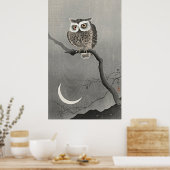 Long-Eared Uil on Branch -  sereniteit Poster (Keuken)