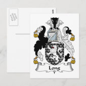 Long Family Crest Briefkaart (Voorkant / Achterkant)