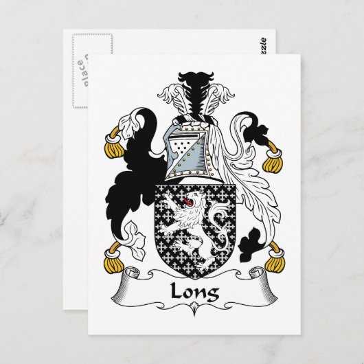 Long Family Crest Briefkaart (Voorkant / Achterkant)