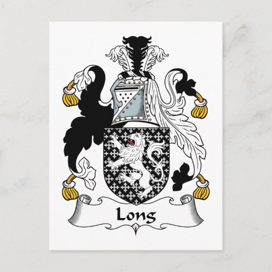 Long Family Crest Briefkaart (Voorkant)