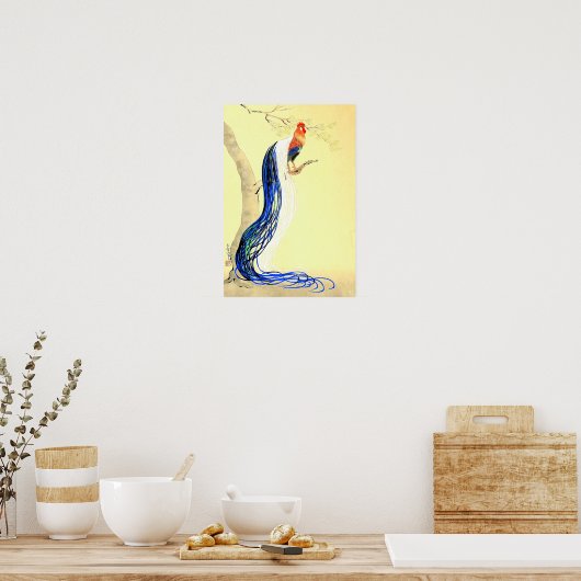 Long Feathered Rooster Ono Bakufu 1950 Poster (Keuken)