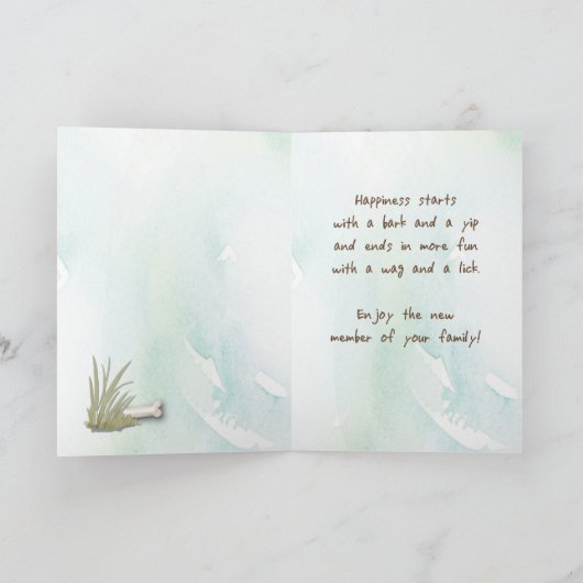 Long Haered Chihuahua Gefeliciteerd met New Dog Kaart (Binnen)