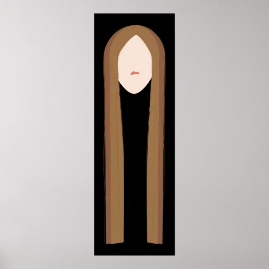 Long Hair Art | Minimalist Modern Portrait  Poster (Voorkant)