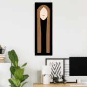 Long Hair Art | Minimalist Modern Portrait  Poster (Thuiskantoor)
