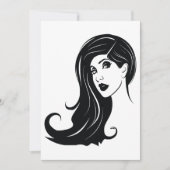 Long Hair Beauful Woman Mode Makeup Art (Voorkant)