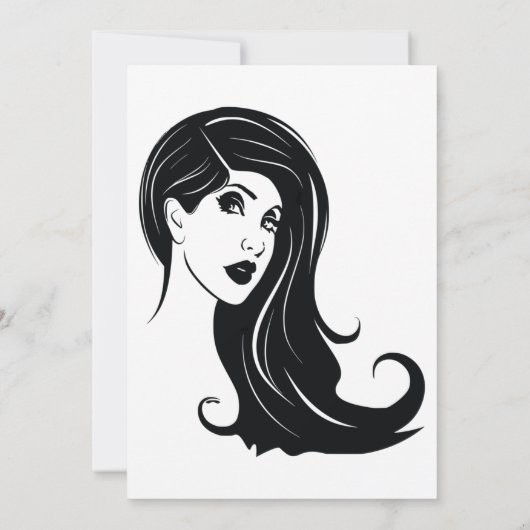 Long Hair Beauful Woman Mode Makeup Art (Achterkant)