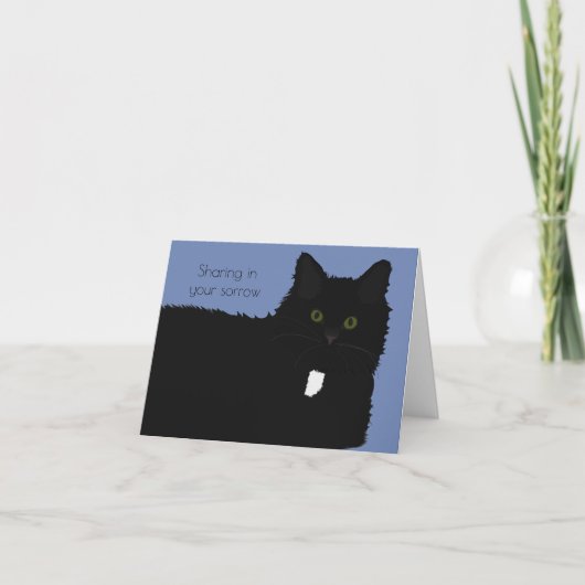 Long Hair Cat Pet Sympathy Card Kaart (Voorkant)