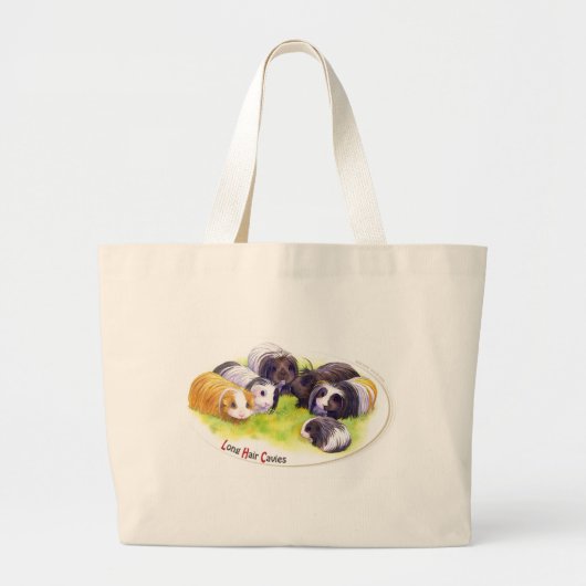 Long Hair Cavies Grote Tote Bag (Voorkant)