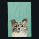 Long Hair Chihuahua Dog Waterverf Portret Theedoek<br><div class="desc">Waterverf schilderij van een schattige lange haarchihuahua hond. Het heeft een licht en donkerbruine vacht en een witte borst. Perfect ontwerp voor hondenliefhebbers en eigenaars van chihuahua!</div>