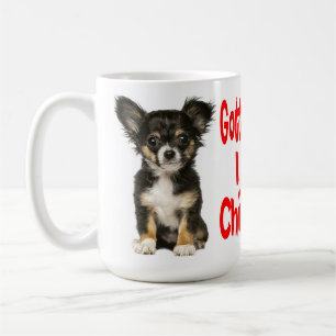 Long Hair Chihuahua Puppy Dog Red Love Koffiemok