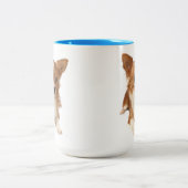 Long Hair Chihuahua Puppy Dog Tweekleurige Koffiemok (Center)