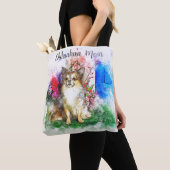 Long Hair Chihuahua Waterverf Canvas tas (Dichtbij)