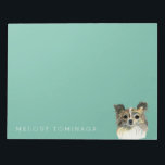 Long Hair Chihuahua Waterverf Portret Notitieblok<br><div class="desc">Dit is een gedetailleerde waterverf schilderij van een gezicht van een lange,  chihuahua hond. Het heeft een licht en donkerbruine vacht en een witte borst.</div>