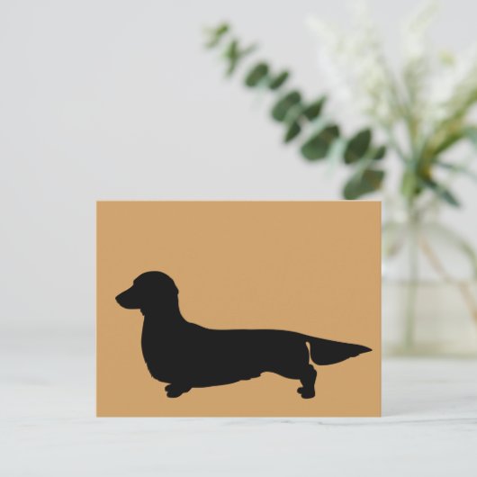 Long Hair Dachshund Briefkaart (Staand voorkant)