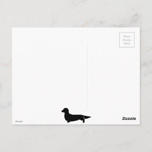 Long Hair Dachshund Briefkaart (Achterkant)