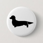 Long Hair Dachshund Button Pin (Voorkant)